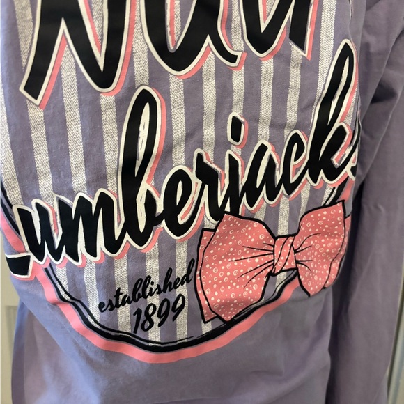 NAU college purple long sleeve graphic back tee size M - Picture 6 of 7